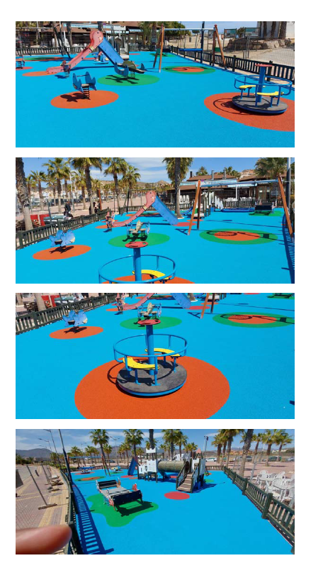 Renovación y ampliación de la zona de juegos infantiles en la explanada del paseo marítimo de San Juan de los Terreros 